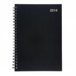 5 Star 2014 Wirobound Diary Week to View Double Page Spread 120 Pages W210xH297mm A4 Black