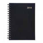 5 Star 2014 Wirobound Diary Week to View Double Page Spread 120 Pages W148xH210mm A5 Black