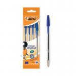 Bic Cristal Med Ball Pens Pch 4 Blu