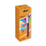 Bic 4 Colours Fashion Grip Assorted Pack of 12