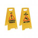 Safety Sign Folding Yellow Wet Floor PS124