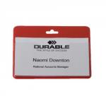 Durable Sec Badge no clip Pack of 50 Red