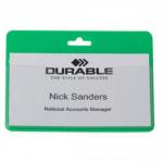 Durable Sec Badge no clip Pack of 50 Green