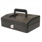 Helix 20cm Sloping Lid Cash Box Black