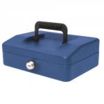 Helix 20cm Sloping Lid Cash Box Blue
