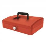 Helix 25cm Sloping Lid Cash Box Red