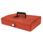 Helix 30cm Sloping Lid Cash Box Red