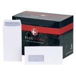 Plus Fabric Envelopes Pocket Press Seal Window 110gsm DL White Pack of 500