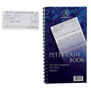 Cheap Stationery Supply of Challenge Petty Cash Book Carbonless Wirebound 200 Sets in Duplicate 280x152mm 100080052 Office Statationery