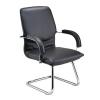 FF Avior Leather Visitor Chair Black