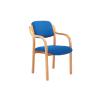 FF Jemini Wood Frm Side Chair/Arms Blue