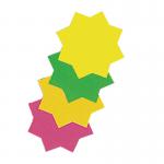 ticket board star 4in fluor Assorted pack of 30 tb4