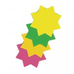 ticket board star 6in fluor Assorted pack of 12 tb6