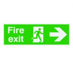 FireExit RM Arw Right 150x450 NGlo PVC