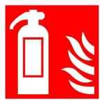 Fire Extingr Symbol/Flame 100x100 PVC