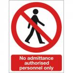 No Admittance 200x150mm PVC P46A/R