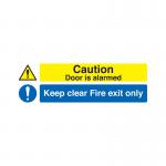 Sign Fire Exit Only Caution Door Alarmed