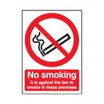 Safety Sign A5 No Smkng Law/Premis S/A