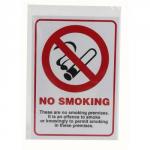 SS No Smoking Sign A5 PVC Red/White
