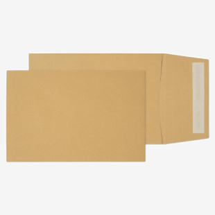 Blake Packaging Manilla Peel & Seal Gusset Pocket 229x162mm 120gsm Pack 125 Code 5000 5000