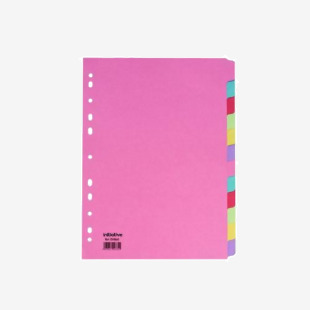 Initiative Divider A4 Manilla 12 Part Multi-Coloured 150gsm 100% Recycled