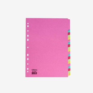 Initiative Divider A4 Manilla 20 Part Multi-Coloured 150gsm 100% Recycled