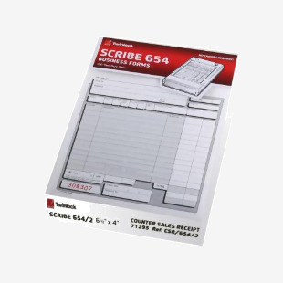 Rexel Twinlock Scribe 654 Sales Receipt 2 Part Refill (Pack of 100)  71295