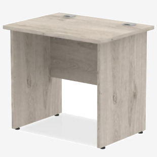 Impulse 800 x 600mm Straight Office Desk Grey Oak Top Panel End Leg I003082