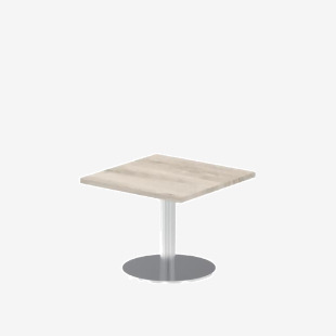 Italia 600mm Square Coffee Table Grey Oak Top 475mm High Silver Leg ITL0213