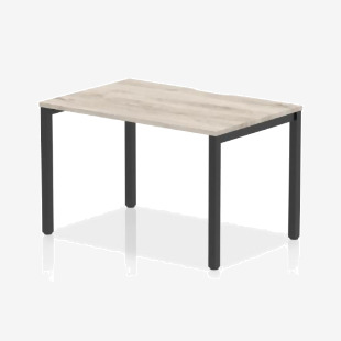 Evolve Plus 1200mm Single Starter Office Bench Desk Grey Oak Top Black Frame BE902