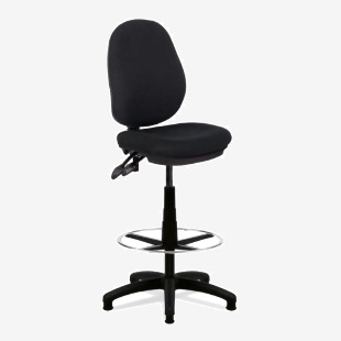 Nautilus Designs Java 200 Medium Back Draughtsman Chair - Twin Lever - Black BCF/P505/BK/FCK