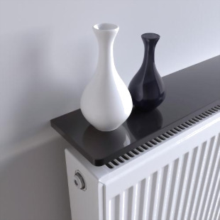 Nautilus Designs EasyFit Radiator Shelf - High Gloss Black - 1200x150x18mm 13398