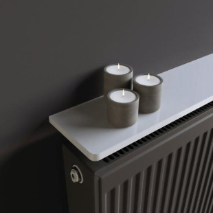 Nautilus Designs EasyFit Radiator Shelf - High Gloss White - 1200x150x18mm 13395