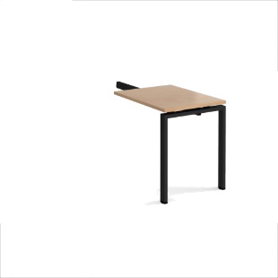 Adapt add on unit single return desk 800mm x 600mm - black frame, beech top ER86-AB-K-B