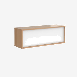 Denver reception straight top unit 1200mm - beech with white panels RU12H-BWH
