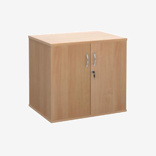 Deluxe double door desk high cupboard 600mm deep - beech DHCCB