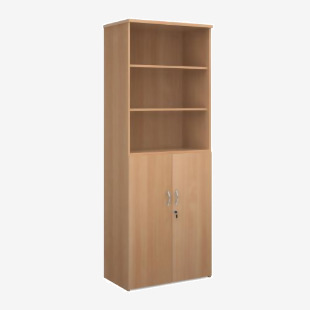 Universal combination unit with open top 2140mm high with 5 shelves - beech R2140OPB