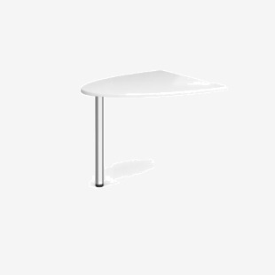 Welcome reception unit D-end extension 1000mm x 888mm - white WDET-WH