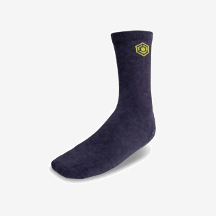 The photo shows a bundle of 10 Beeswift Work Socks in a grey color. The socks have a soft and comfortable feel, with a durable knit design and wide ribbed cuffs for a secure fit. The Beeswift logo is displayed on the ankle of each sock.