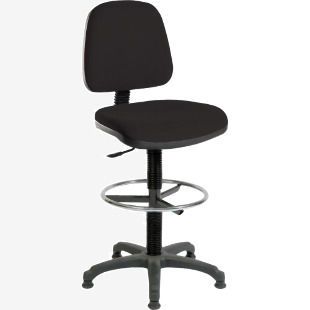Teknik Office Ergo Blaster Black Fabric Operator Chair With Ring Kit Conversion And Fixed Footrest 1100BLK/1163