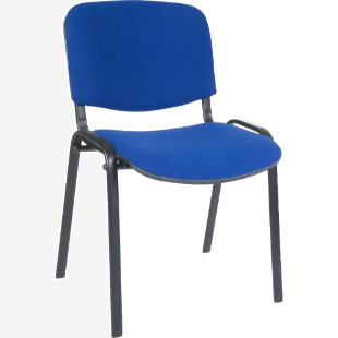 Teknik Office Conference Blue Fabric Stackable Fully Assembled Chair with padded seat and backrest. (MOQ of 4 - priced individually) 1500BLU