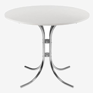 Teknik Office Round White Bistro Table with Chrome Legs 6455WH