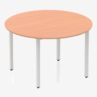 Impulse 1200mm Round Table Beech Top Silver Box Frame Leg BF00196