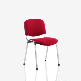 ISO Stacking Chair Wine Fabric Chrome Frame (MOQ of 4 - Priced Individually) BR000299