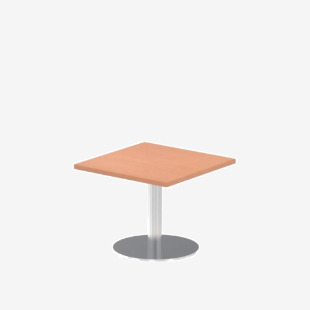 Italia 600mm Square Coffee Table Beech Top 475mm High Silver Leg ITL0208