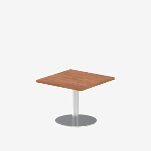 Italia 600mm Square Coffee Table Walnut Top 475mm High Silver Leg ITL0209