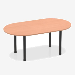 Impulse 1800mm Boardroom Table Beech Top Black Post Leg I004176