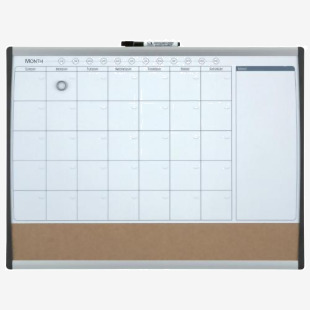 Nobo Small Magnetic Whiteboard Planner with Cork Notice Board 585x430mm White 1903813