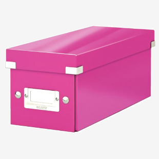 Leitz WOW Click & Store CD Storage Box. With label holder. Pink. 60410023