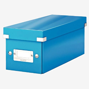 Leitz WOW Click & Store CD Storage Box. With label holder. Blue. 60410036